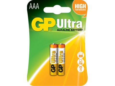 Батарейка GP Ultra AAA (LR03) 24AU алкалиновая, BC2 GP 24AU-CR2