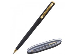 Ручка бизнес-класса шариковая BRAUBERG, СИНЯЯ, корпус черный с золот., линия 0,5мм, 143470