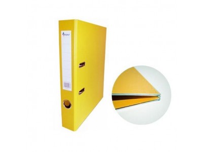 Папка-регистратор 50 мм, ПВХ FORPUS двухсторонняя, с метал.уголком, жёлтая, арт.FO20013