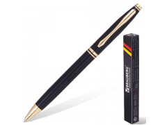Ручка шариковая BRAUBERG бизнес-класса, корпус черный, золот. детали, 141411, синяя