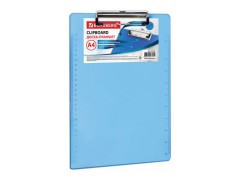 Доска-планшет BRAUBERG с верхним прижимом А4, 22,6*31,5см, пластик, 2мм, синяя, 232230