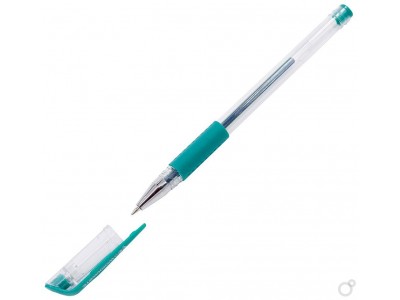 Ручка гелевая Workmate, зелёная с резиновым упором, толщина линии 0,5мм, арт.049002504