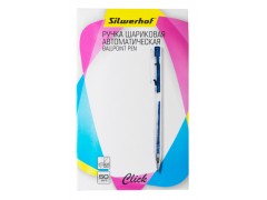 Ручка шариковая Silwerhof CLICK (026201-02) авт. 0.7мм прозрачный синие чернила коробка картонная