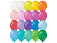 Воздушные шары, 100шт., М12/30см, MESHU, пастель, 20 цветов ассорти MS_31619