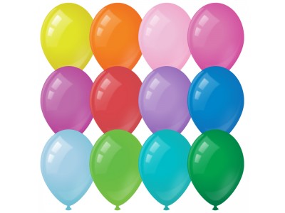 Воздушные шары, 100шт., М9/23см, MESHU, пастель, 12 цветов ассорти MS_31618