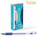 Ручка гелевая Crown "Hi-Jell Grip" синяя, 0,5мм, грип HJR-500RB