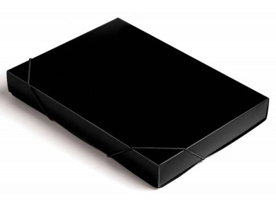 Папка-короб на резинке Бюрократ -BA40/07BLCK пластик 0.7мм корешок 40мм A4 черный