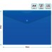 Конверт на кнопке Бюрократ -PK803ANBLU A4 непрозрачный пластик 0.18мм синий кнопка голубая