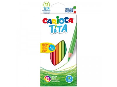 Карандаши цветные пластиковые Carioca "Tita", 12цв., заточен., картон, европодвес 42793