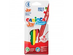 Фломастеры Carioca "Joy", 06цв., смываемые, картон, европодвес 40549