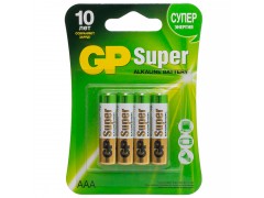 Батарейки GP Super AAA (LR03) 24A алкалиновые, блистер 4шт, BC4 GP 24A-2CR4