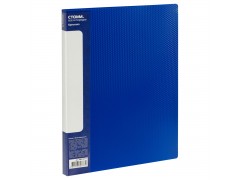 Папка с 30 вкладышами СТАММ "Кристалл" А4, 17мм, 700мкм, пластик, синяя ММ-30777