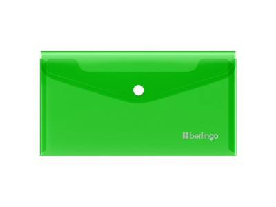 Папка-конверт на кнопке Berlingo "No Secret", С6 (223*120мм), 200мкм, зеленая EFb_06304