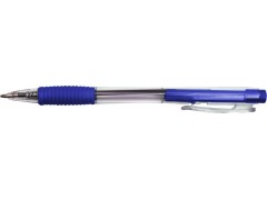 Ручка шариковая автоматическая DOLCE COSTO прозрачный корпус с рез.держателем синяя 0,7мм, арт.D00304-BL