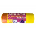 Мяшок для смецця з зацяжкамi Амiкоша, 35 л/20 шт(13 мк)