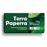 Полотенца бумажные V-сложения TERRA PAPERRA целлюлоза, двухслойные, 200лист, полиэтиленовая упаковка