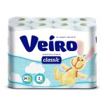Бумага туалетная VEIRO CLASSIC, 2-сл., 24 шт/уп, белая, арт. 5с224
