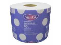 Бумага туалетная со втулкой Yanka, 60м./рулон