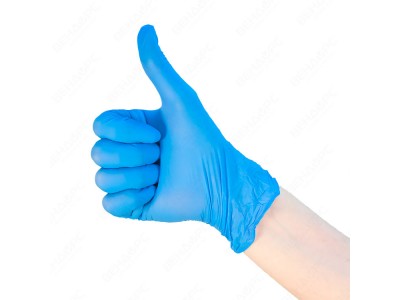 Перчатки нитриловые текстурированные на пальцах "Стандарт" L, 100шт/кор, A.D.M./10, SEMP003N