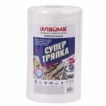 Салфетки универсальные в рулоне 200шт, 23х25см, вискоза, 40г/м2, соты, ЛАЙМА, 605488