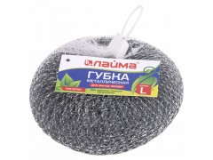 Губка (мочалка) металлическая, сетчатая, 60 г, БОЛЬШАЯ, для посуды, гриля, плиты, LAIMA, 603105