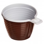 Чашка кофейная 200мл.(50), цв.коричнево-белый, 50шт/уп.