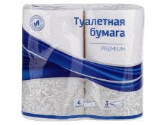 Бумага туалетная OfficeClean "Premium" 3-слойная, 4шт., тиснение, белая 279673