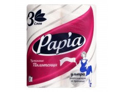 Полотенца бумажные PAPIA 2рул/уп. цв.белый, трехслойные