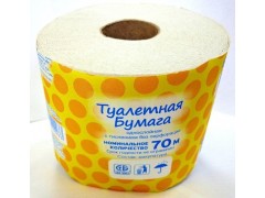Бумага туалетная со втулкой Yanka, 70м./рулон.