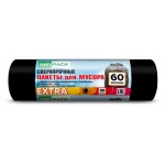 Мешки для мусора 60л 30шт/рулон ПНД Mirpack Extra 12мкм 60*70см цв.черный, 60573001