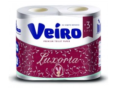 Бумага туалетная VEIRO Luxoria, трехслойная, 4рул/уп.