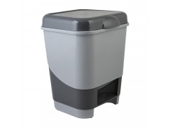 Ведро-контейнер 20л с педалью, для мусора 43х33х33см, цвет серый/графит