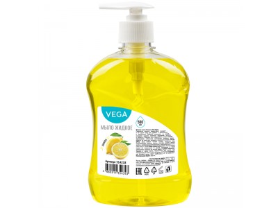 Мыло жидкое Vega "Лимон", дозатор, 500мл., арт. 314218