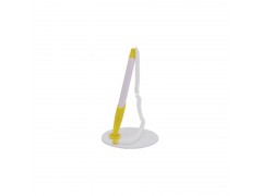 Ручка настольная с подставкой, белый непрозрачный корпус, желтые детали, арт. STP864/YL