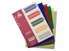 Разделитель индексный Бюрократ ID114 A4 пластик 5 индексов с бумажным оглавлением цветные разделы