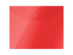 Папка-конверт на кнопке OfficeSpace А5 (190*240мм), 150мкм, полупрозрачная, красная 267530