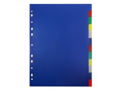 Разделитель индексный Бюрократ ID116E A4 пластик 12 индексов цветные разделы