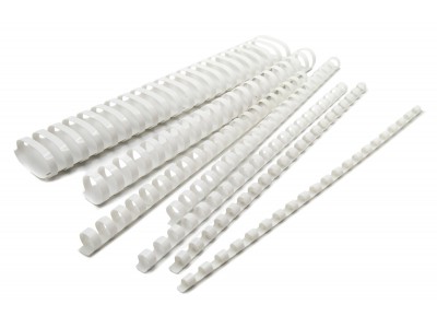 Пружины для переплета пластиковые Silwerhof d=14мм 81-100лист A4 белый (100шт) (1373588), арт. 1385110