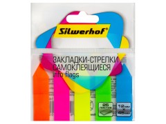 Закладки самокл. пластиковые Silwerhof 1484996 45x12мм 5цв.в упак. 25лист стрелки европодвес