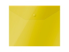 Папка-конверт на кнопке OfficeSpace А5 (190*240мм), 150мкм, полупрозрачная, желтая 267528