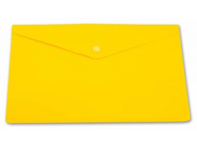 Конверт на кнопке Бюрократ -PK803ANYEL A4 непрозрачный пластик 0.18мм желтый