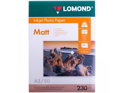 Бумага А3 для стр. принтеров Lomond, 230г/м2 (50л) мат.одн. 0102156