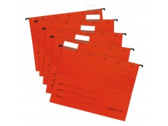 Набор папок подвесных HERLITZ, разм.318х240 мм, картонные 230 г/м2, с табулятором, красные, 5 шт/упак, арт.05874698