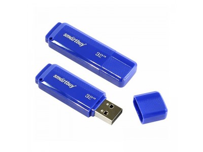Память Smart Buy "Dock" 32GB, USB 2.0 Flash Drive, синий SB32GBDK-B