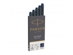 Картридж с чернилами QUINK для перьевой ручки, LONG, упаковка из 5 шт., смываемые темно-синие чернила, арт. PARKER-1950385