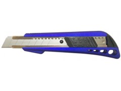 Нож канцелярский LAMARK 18 мм, корпус soft-touch, метал. направляющие,авт. блокировка, арт.CK0212