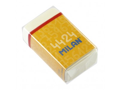 Ластик Milan "4424", прямоугольный, синтетический каучук, картонный держатель, 39*23*13мм, CMM4424