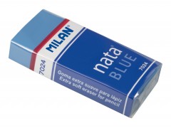 Ластик Milan "Nata Blue 7024", прямоугольный, пластик,карт.держатель,синий, 50*23*10мм, арт.CPM7024B